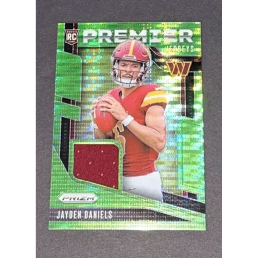 2024 Prizm - Premier Jerseys Green Pulsar‎ Prizm #PJ-JDS Jayden Daniels Mem RC
